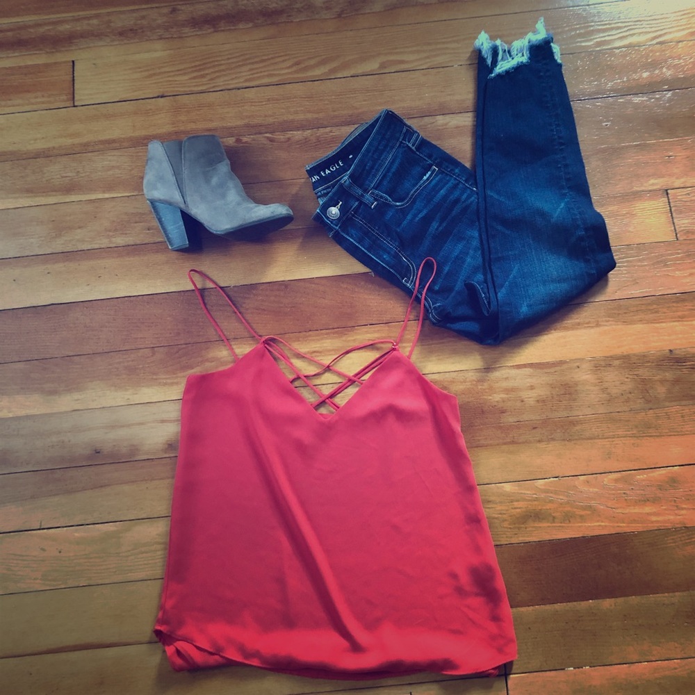 Pink Express Criss Cross Tank Top